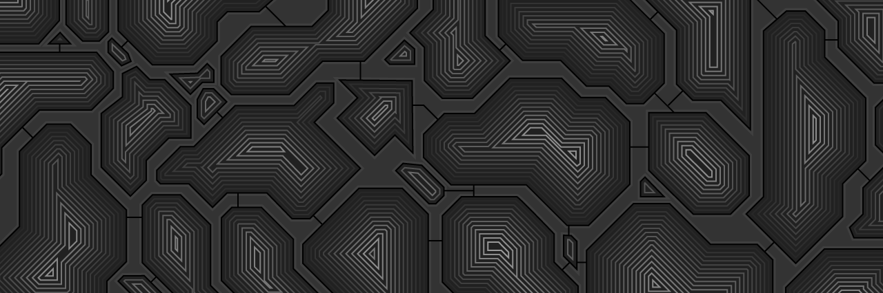 Topographic contour map with light contour lines on a black background
