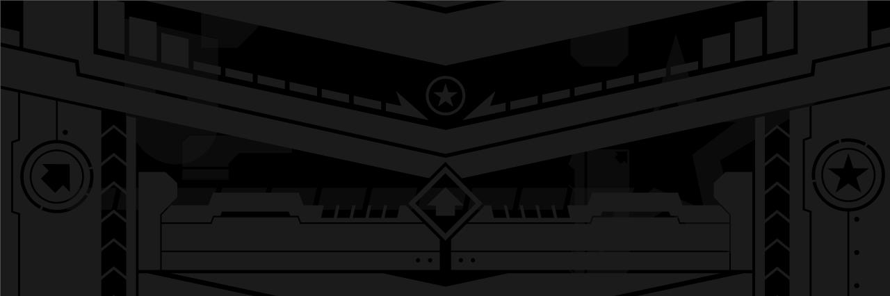 Esports arena facade pattern in dark tones on a black background